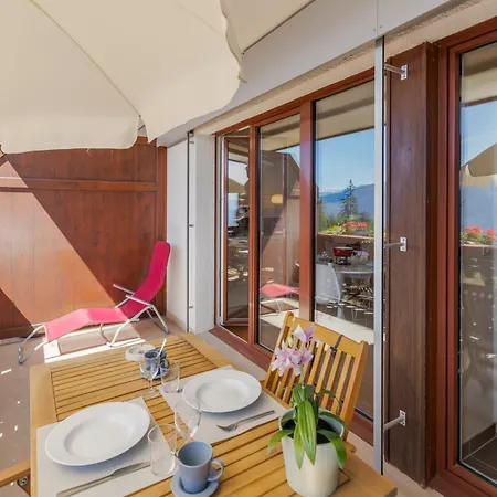 דירה Charmant Studio Avec Superbe Vue Et Balcon קראנס-מונטנה